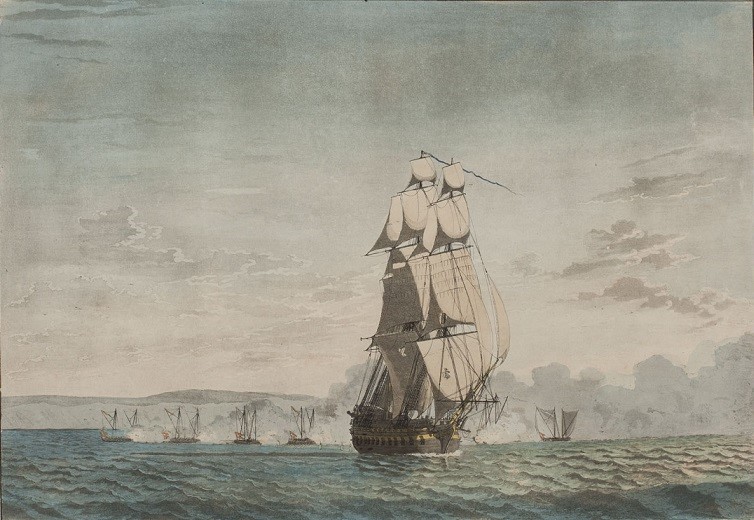 Kampen mellem 6 danske kanonbåde og Dictator 1808 Niels Truslew SMK